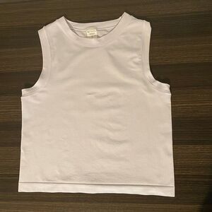 Athleta Size XL Womens White Cropped Sleeveless Athletic Tank Top Athleisure